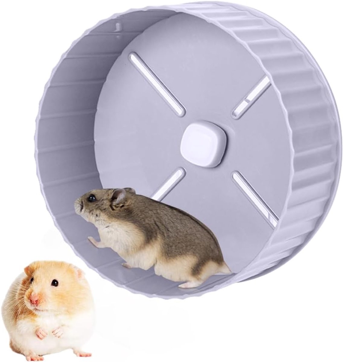 Hamster oefenwiel, hamster loopwiel, stille spinner voor hamsters, gerbils, muizen of andere kleine dieren (grijs)
