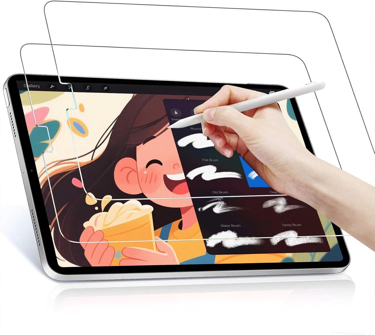 2 stuks papieren beschermfolie voor iPad mini 6 8,3 inch, tekenen zoals op papier, niet-verblindend, met eenvoudige installatiekit