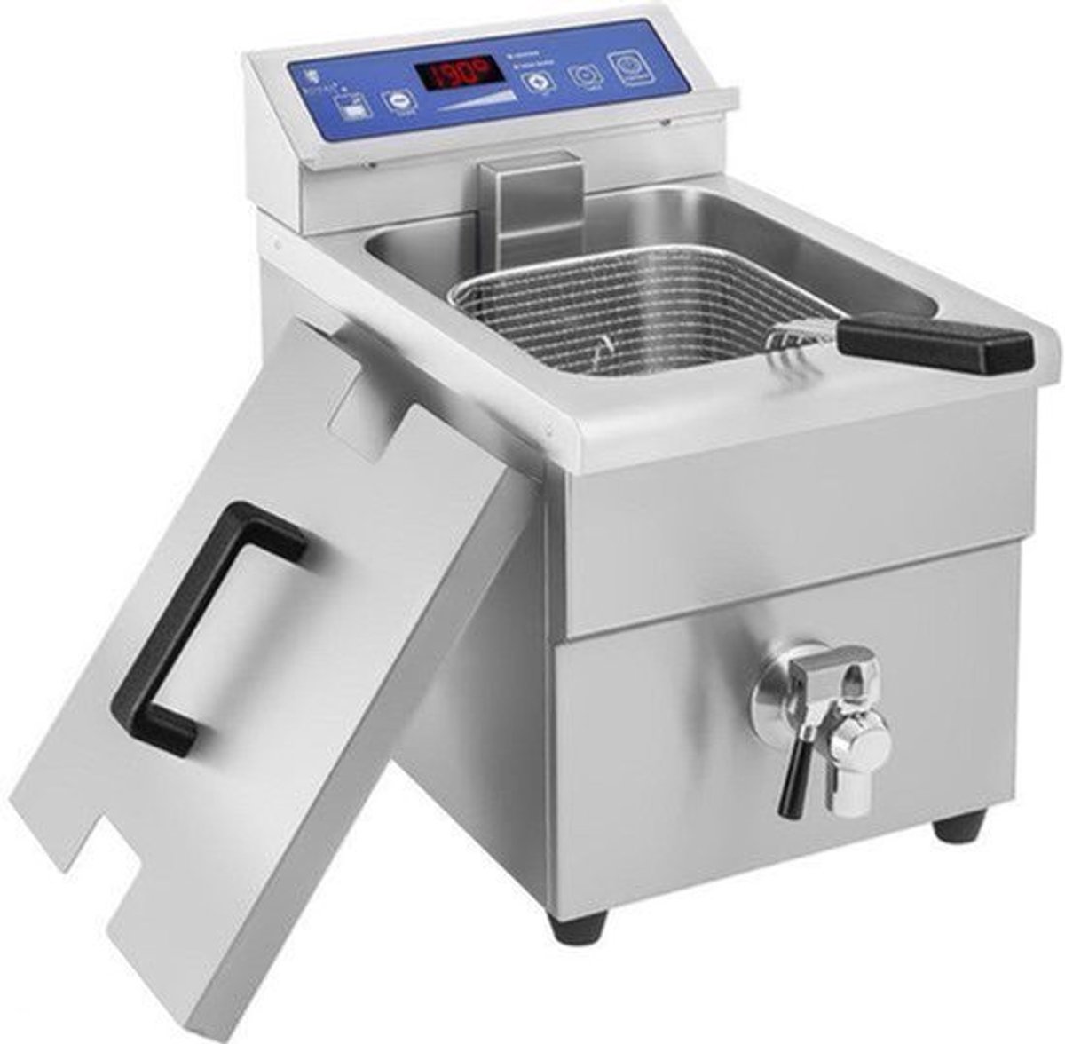 Inductiefrituurpan – Frituurpan – Friteuse – Oliepan – Frituurketel – Roestvrijstaal – 10 Liter Inhoud – 3500W Vermogen