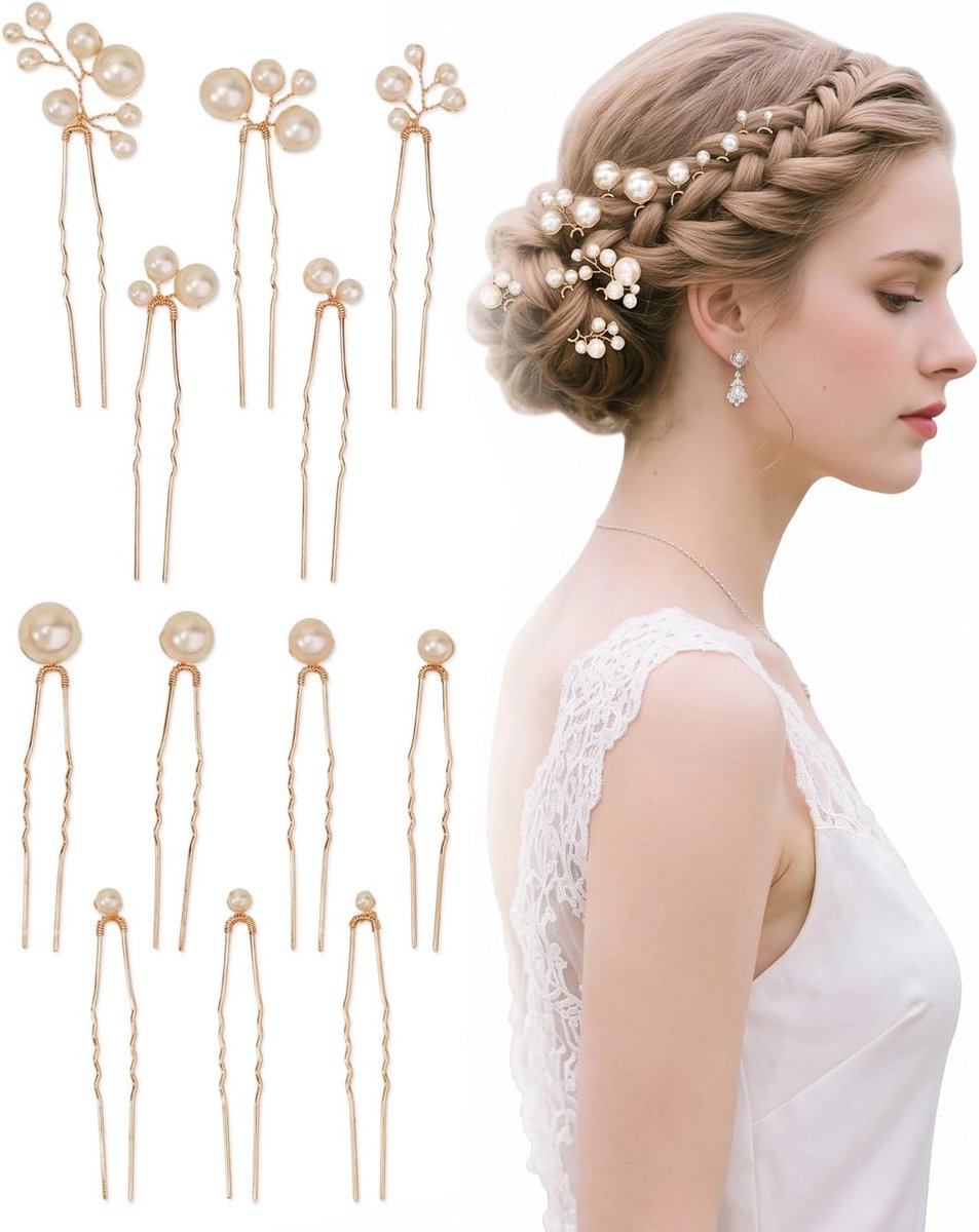 Haarspelden met parels, elegant accessoire voor de bruid, voor bruiloft, eindejaarsbal, feest, bruidsmeisje, dames
