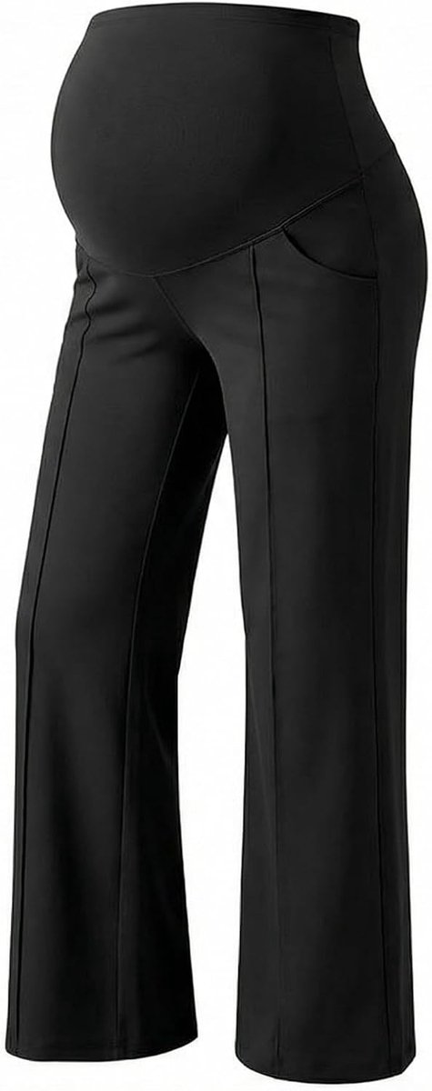 Zwangerschapsbroek met wijde pijpen voor dames, comfortabele loungebroek voor zwangere vrouwen