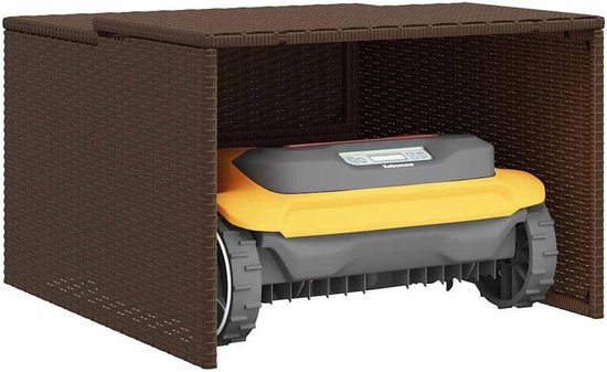Garage voor robotmaaier, schuilplaats voor grasmaaiers, PE-rotan — afbeelding 3