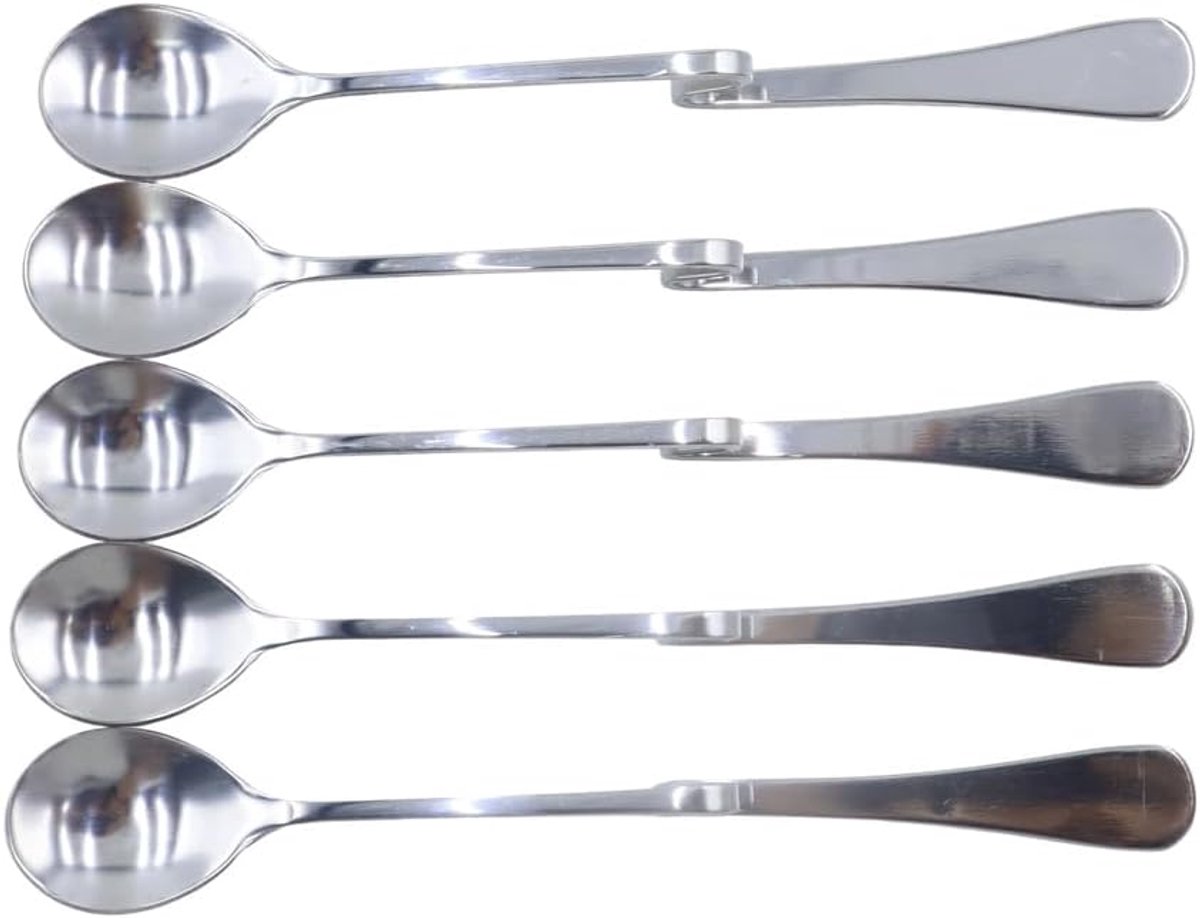 5 Pcs Rvs Opknoping Mok S Vorm Koffie Roerder Theelepel Voor Thuis Cafe Restaurant Gebruik Lepel Lange 17cm