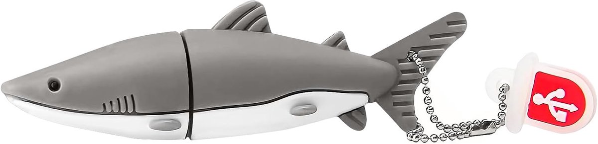 USB-stick, 32 GB, schattige haaienvorm, USB-flashdrive, USB 2.0, geheugenstick voor externe gegevensopslag