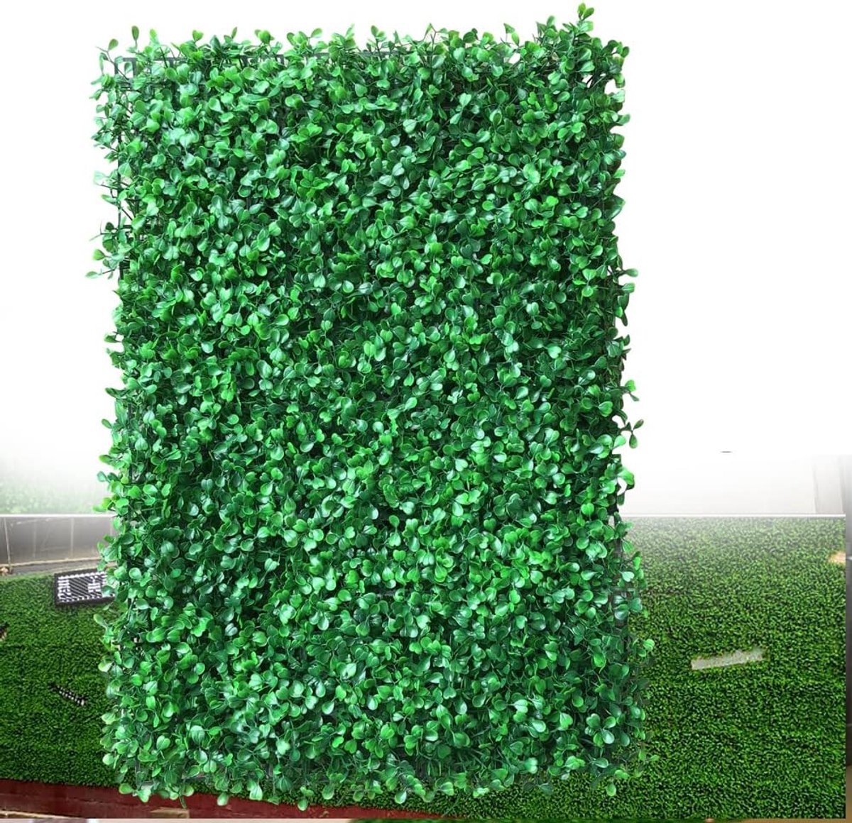 plantenwand, uv-bestendig, kunstheg, tegels, gazon, gras, mat, groen, wandscherm, 40 x 60 cm, 12 stuks