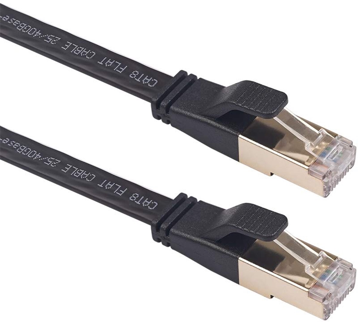 1.8m CAT8 Ultra dunne Flat - Zwart - Ethernet kabel - Netwerkkabel - internet kabel