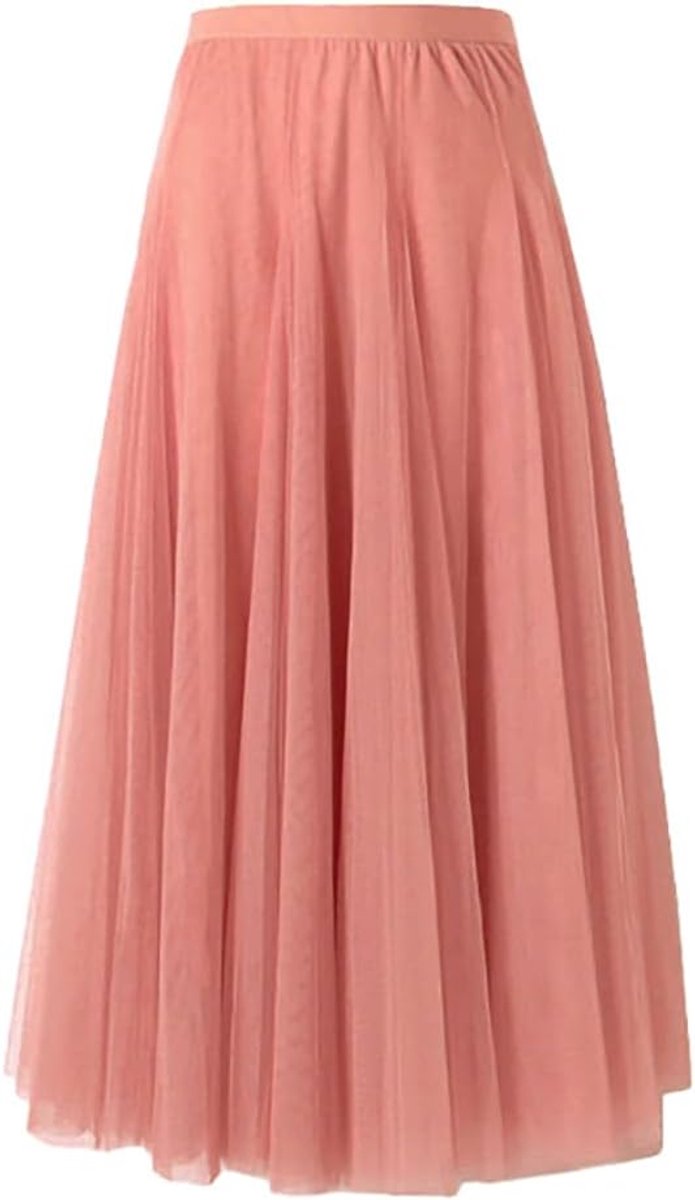 Maxi-tule rok voor dames, A-lijn, midi-rok, onderrok, gelaagde rok, plooirok, dames, tule rok met hoge taille, podiumjurk, mesh, tutu, rok voor bruiloft en feest