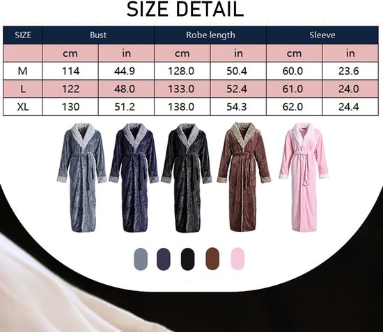 Badjas voor dames, wollig, lang, fleece badjas voor dames, grote maten, uniseks badjas set voor paren, ochtendjas voor dames en heren met lange riem — afbeelding 4