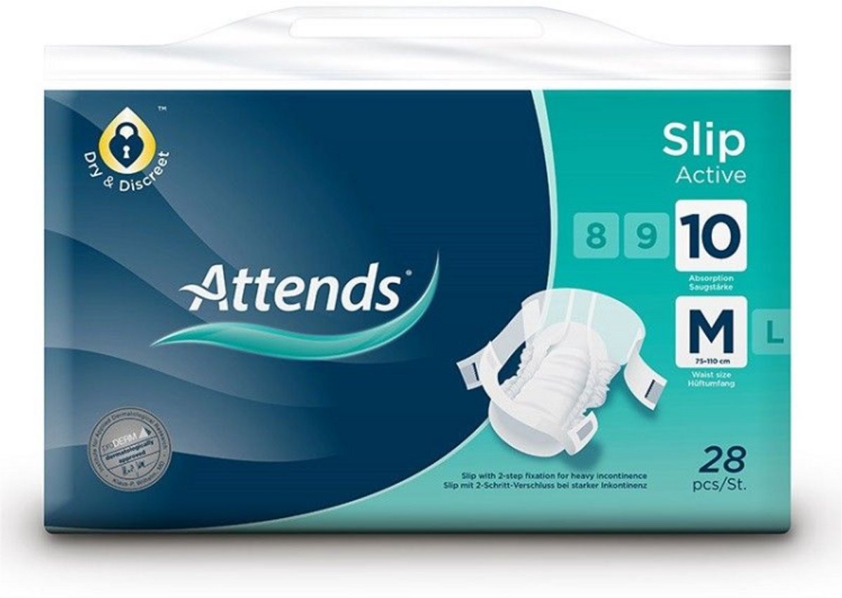 4x Attends Slip active 10 maat M (28 stuks)