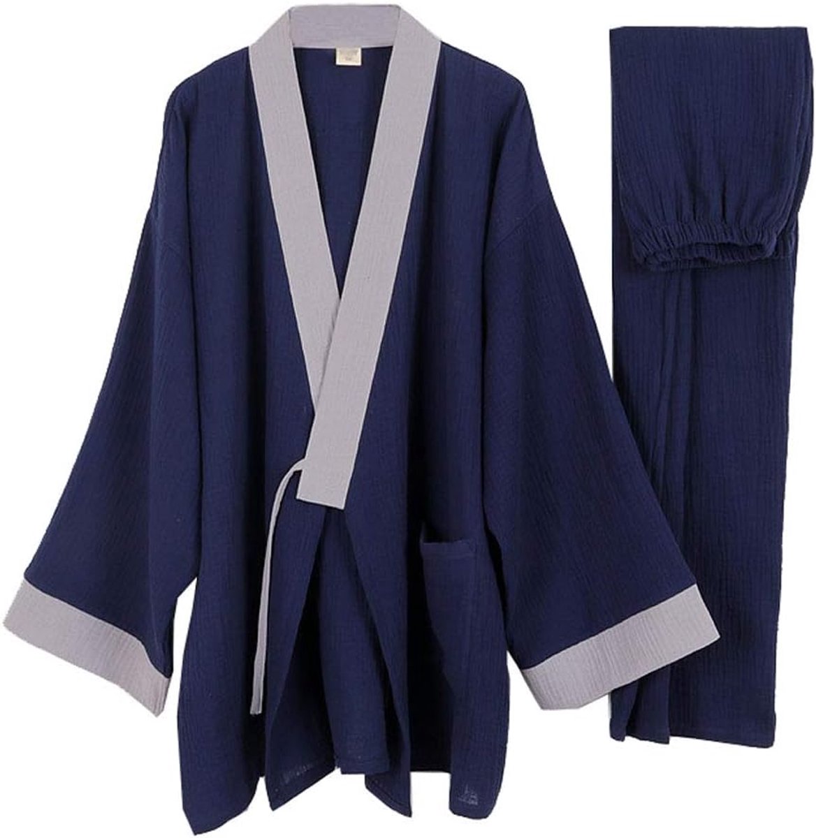 Japans merk kimono-katoenen hanfu-pyjama-pak voor heren in oversized taoïstische kleding Zen, Color1, M