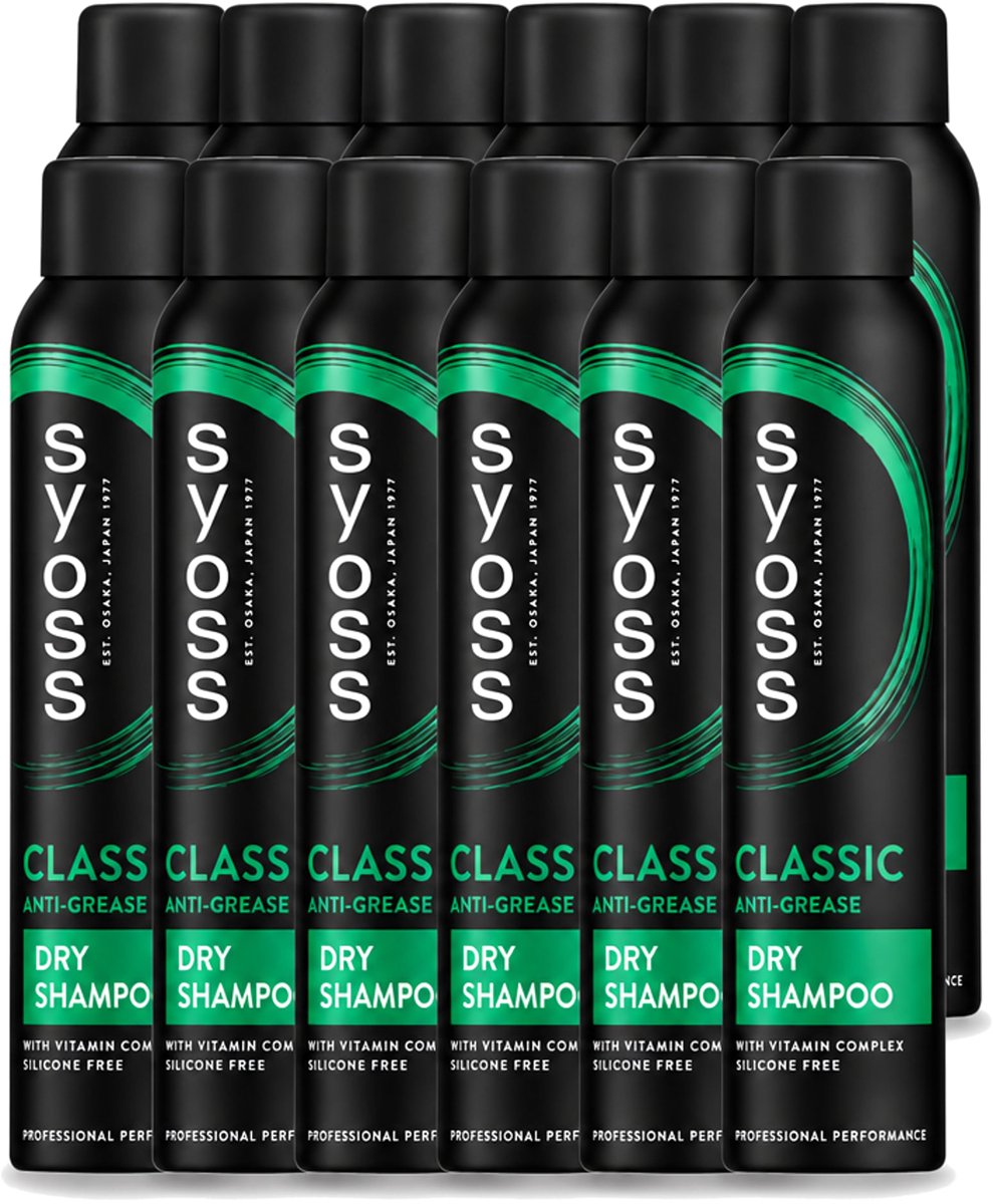 12 x SYOSS - AntiGrease Droogshampoo - Shampoo - Langdurige Styling - 200ml - Voordeelverpakking - 12 stuks