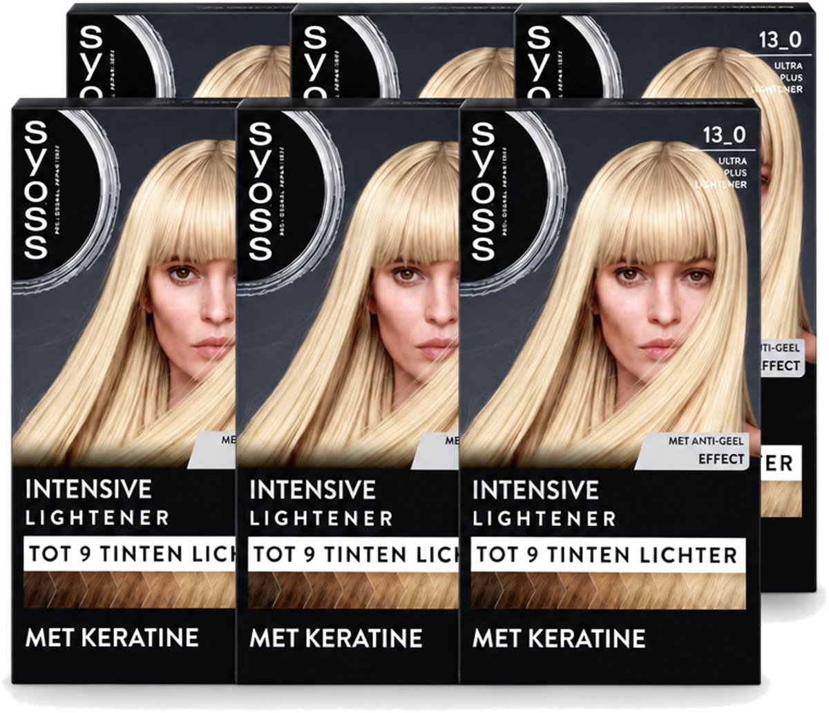 6 x SYOSS - Coloration 13-0 Ultra Plus Lightener - Haarverf - Grijsdekking - Vermindert Haarbreuk - Maximale Oplichting - Voordeelverpakking - 6 stuks