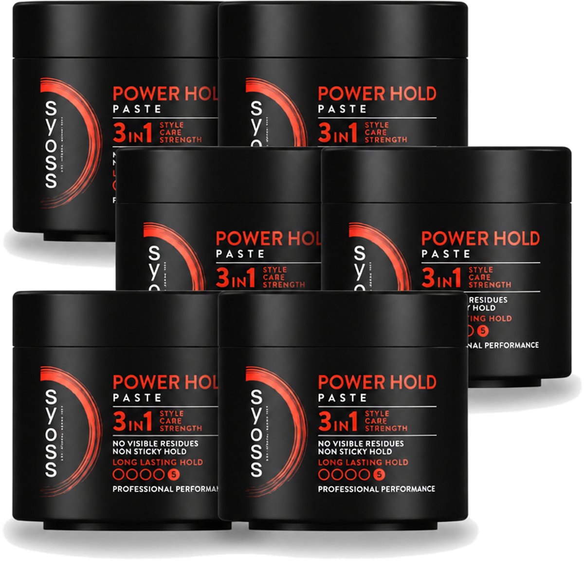 6 x SYOSS - Power hold 150 ml - Haarpaste - Sterke Fixatie - 150ml - Voordeelverpakking - 6 stuks