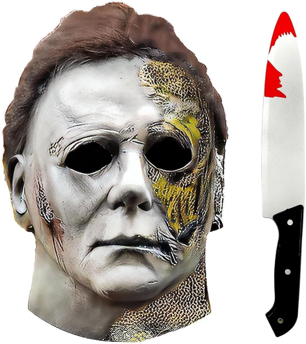 Halloween Kills masker, horror killer masker, horror halloweenmasker met bloedig mes, masker horrorfilm, volledig hoofd Halloween gezichtsmaskers