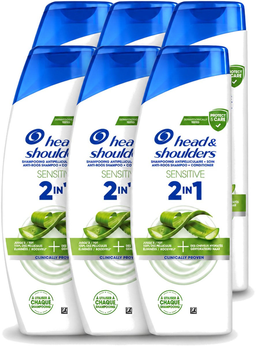 6 x Head & Shoulders – 2-in-1 – Sensitive – 300 ml - Voordeelverpakking - 6 stuks