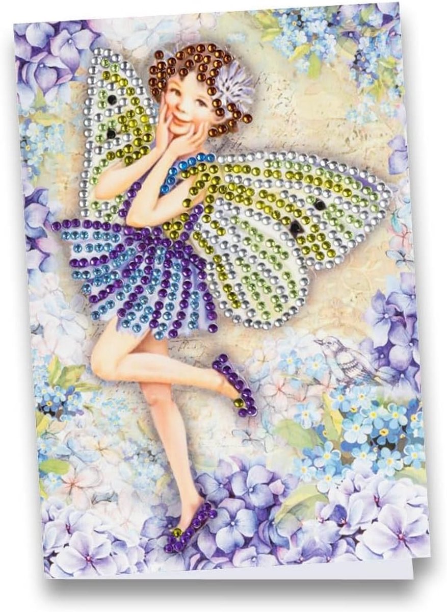 Ideeën met een Hart, Diamond Painting-wenskaart, strass-editie, DIN B6, 370 g/m², incl. steentjes, envelop en gereedschap (elfje)