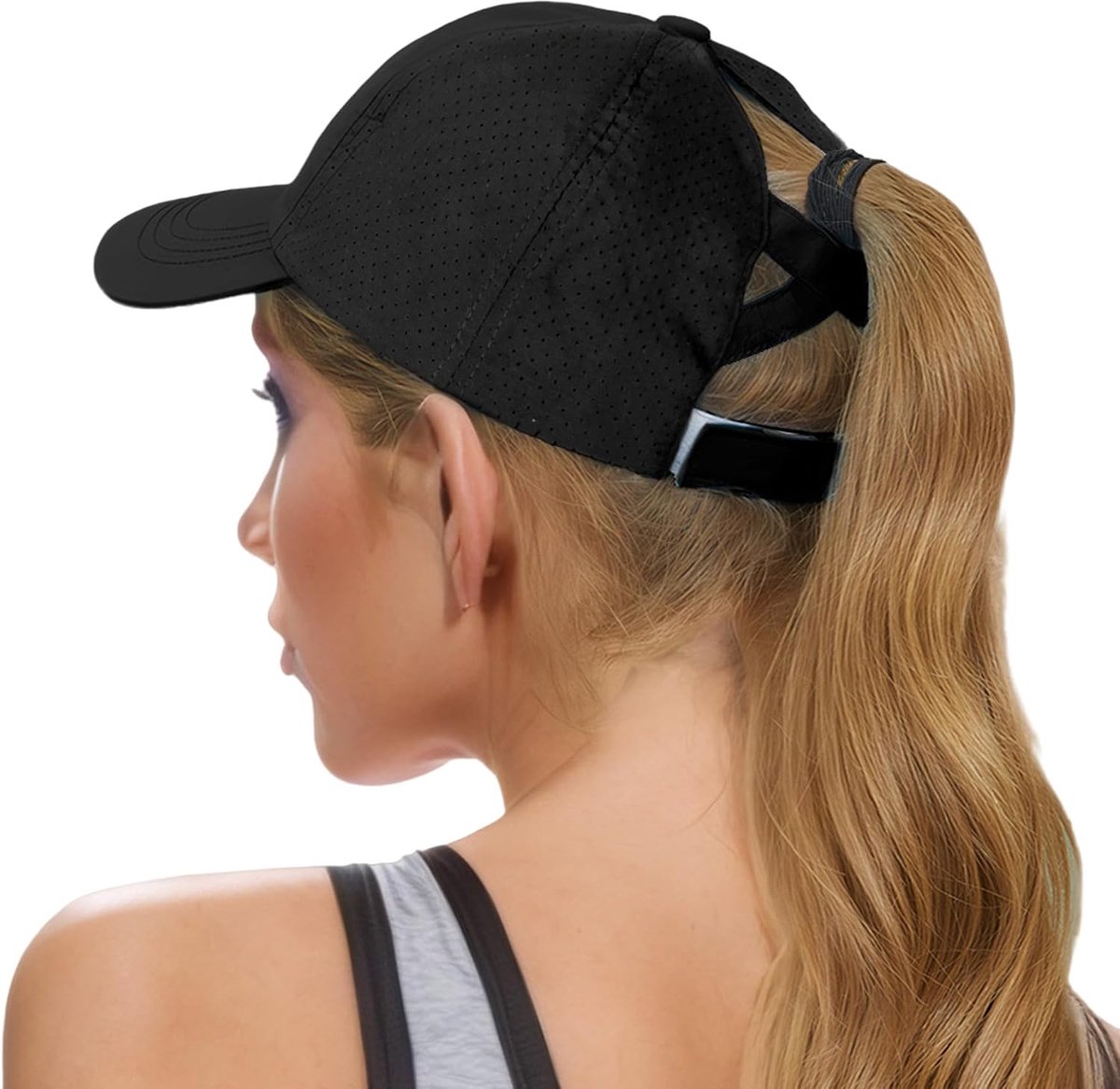 Honkbalpet voor dames - Sneldrogende Criss Cross Paardenstaart Hoed Verstelbare Running Cap Gift