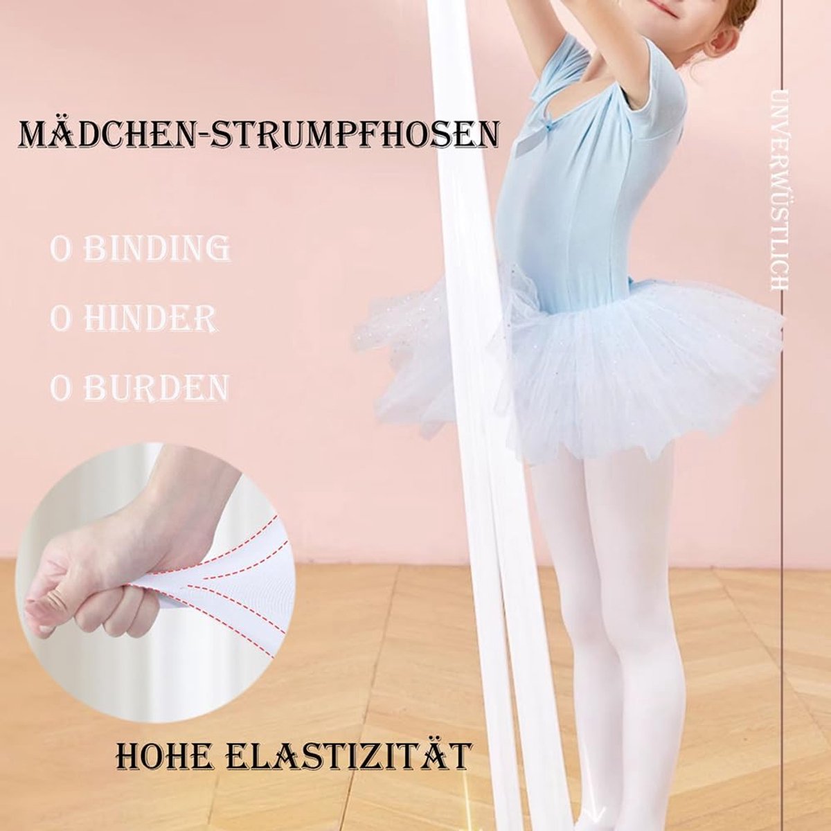 Balletpanty voor kinderen, wit, danspanty, meisjes, panty, fijne panty zonder voeten, balletpanty voor meisjes, elastische leggings, sokken voor vrije tijd, dans, school