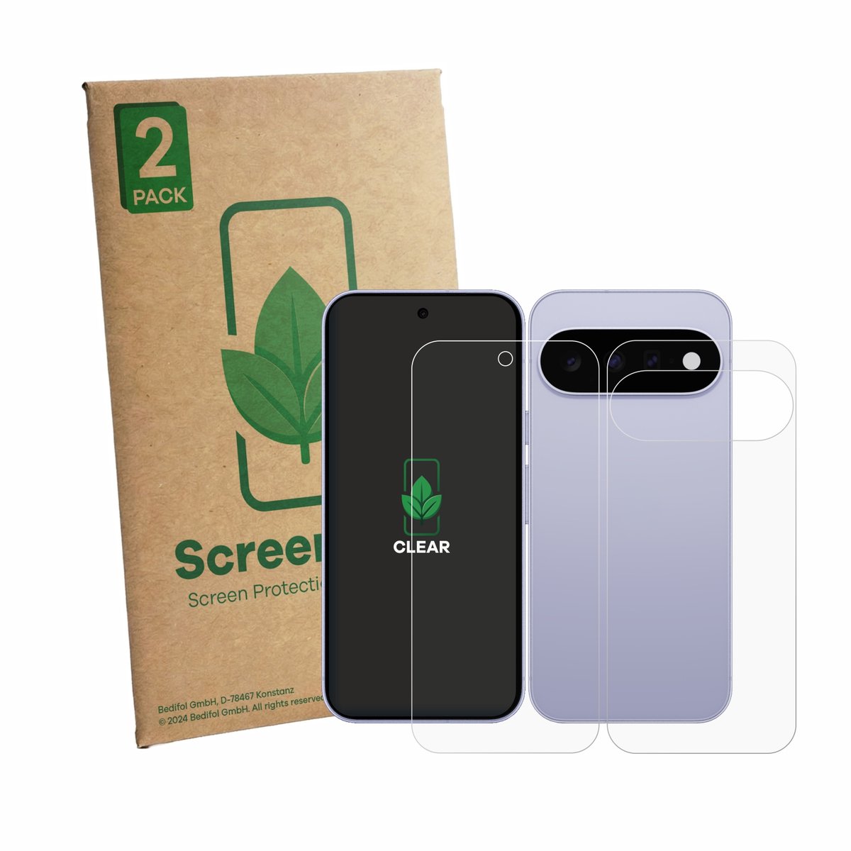 2 Stuks Screenprotector voor Google Pixel 11 (Voor+Achter) - Hoogwaardige Beschermfolie transparant