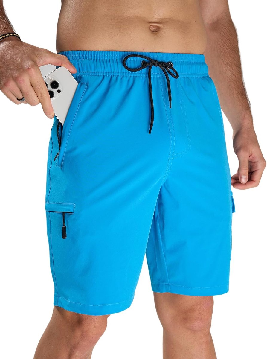 Zwembroek voor heren, lang, sneldrogend, zonder voering, sportbroek, vrije tijd, shorts met ritssluiting, S-XXL