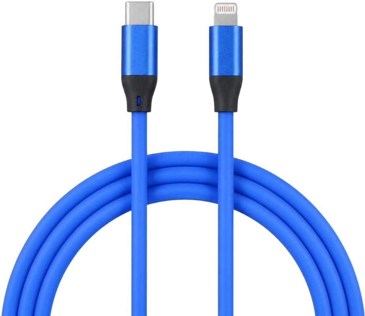 DE LAS CARCASAS USB-C naar Lightning siliconen kabel, donkerblauw