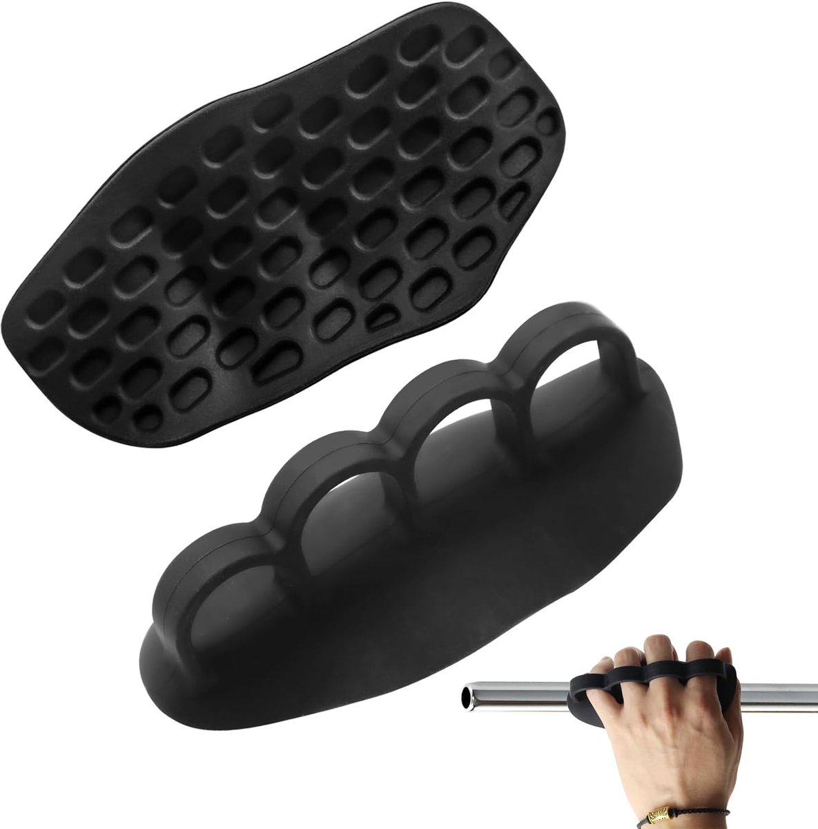 Dailygoods- Fitnesshandpalmbescherming Antislip - Oefengreep met Vier Gaten - Rubber Grip - Gewichthefhandschoenen - Sportschool Accessoire - Hoogwaar