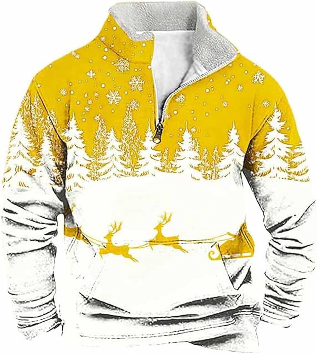Fleece-sweatshirt zonder capuchon en met halve ritssluiting voor comfortabele en stijlvolle vrijetijdskleding