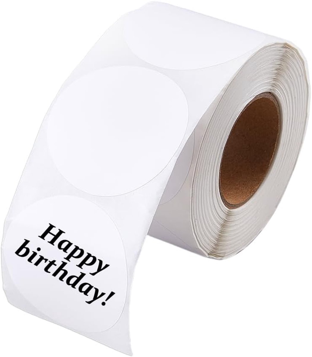 Dailygoods- Thermische Labels 600 Stuks/Rol - Ronde Etiketten - Zelfklevende Sticker - 5 Cm Diameter - Voor Verzendadres/Barcodes - Duidelijke Weergav