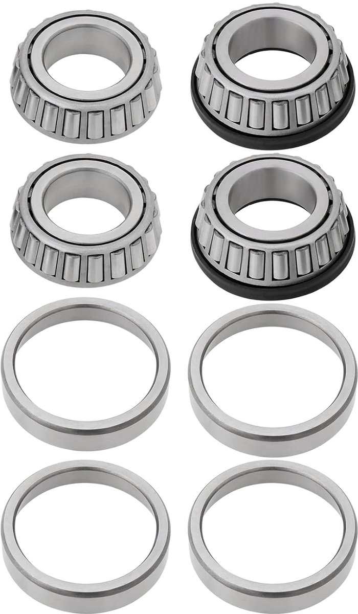 Dailygoods- Aanhangwagenlager Set 4 Stuks - Vervangingsonderdeel L44643/L44610/L44600LA - Rubberafdichting - Kegellagers - Geschikt voor Aanhangwagens