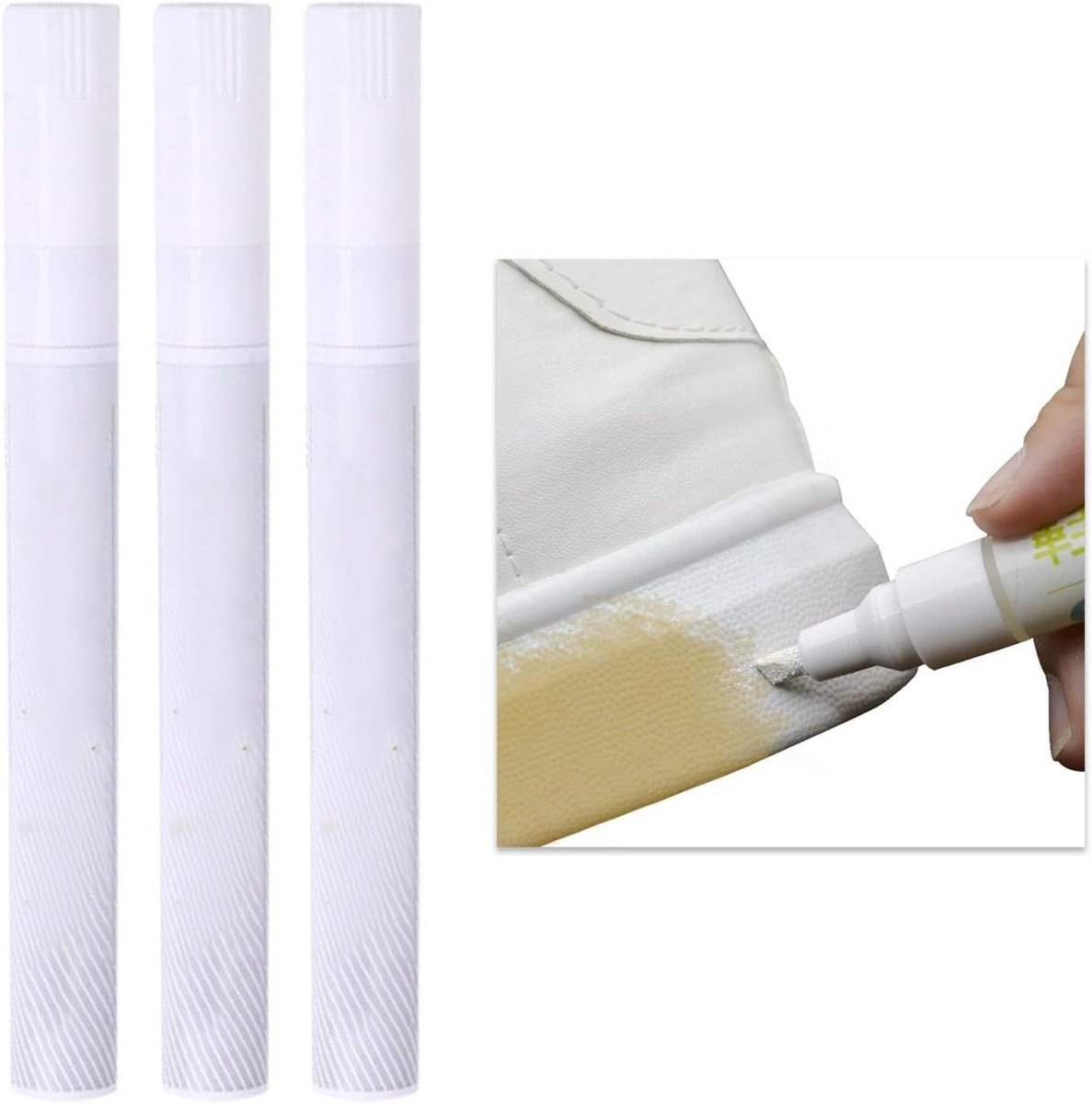 Schoenreparatiestiften, voor het bleken van schoenen, voor het reinigen van witte schoenen, schoenaccessoires, schoenreparatiegereedschap (wit), Wit, S/M