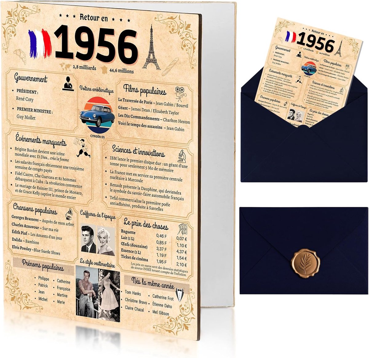 70e verjaardag, cadeau-idee voor mannen, vrouwen, koppels, origineel, grappig verjaardagsfeestcadeau, envelop en waszegel inbegrepen