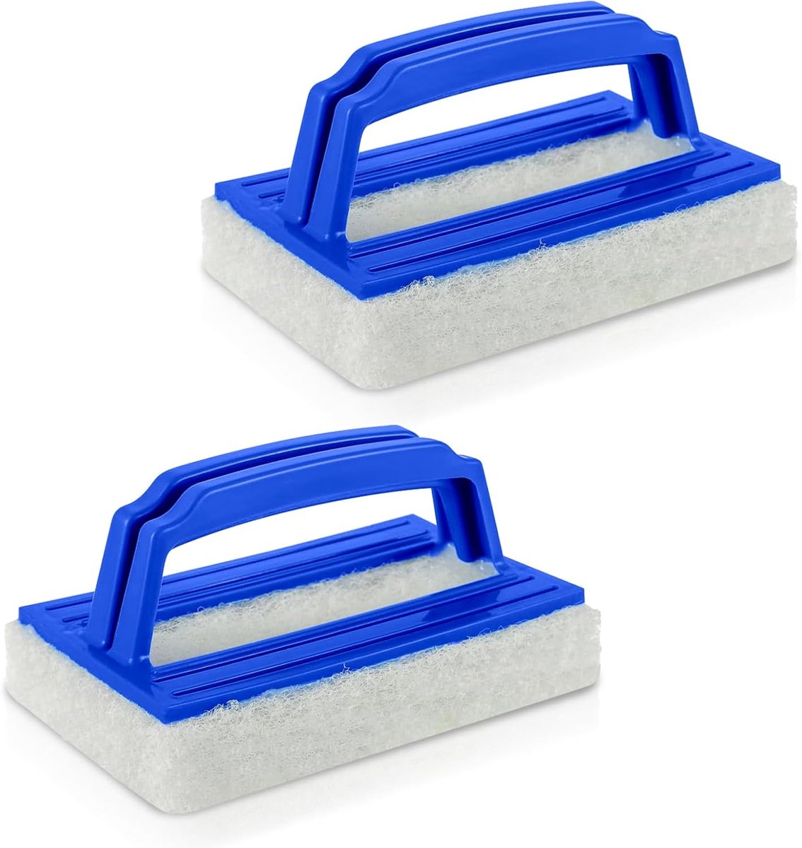 Zwembadsponsborstels, 2 stuks, zwembadreiniging, handschrobber, kunststof zwembadborstel, spons, algenborstel, zwembadreinigingsborstel met handvat, voor het reinigen van vuil en mos
