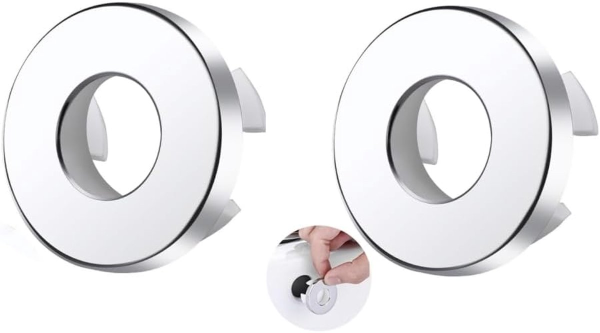 2 stuks overloopring voor wastafel, hol gat, rond deksel, voor wastafel, voor badkamer of keuken, overloop, wastafel