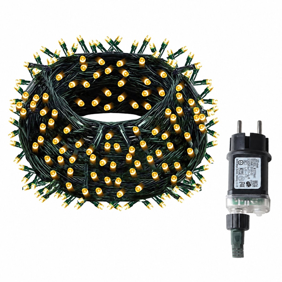 DeltaMerch lichtslang 100M - Kerstboomverlichting - Lichtsnoer - 800 lichtjes - 8 standen - Incl. afstandsbediening - Warmwit