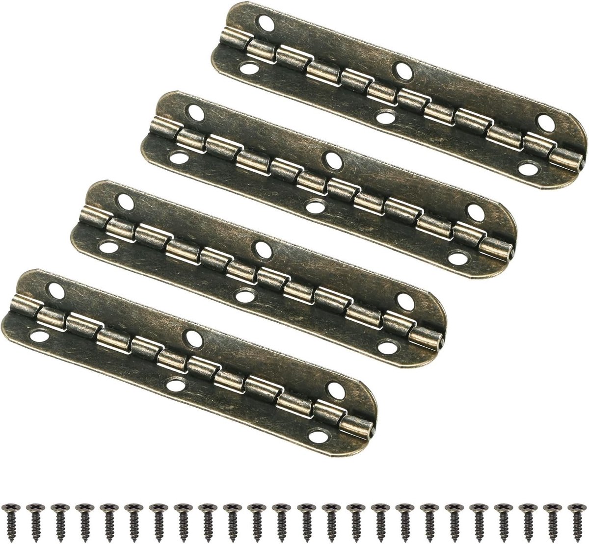 Scharnieren, 2-9/16 inch (65 mm) gegalvaniseerd ijzer binnendeur opvouwbare kont 180 ° mini-scharnieren met schroef voor houten doos/juwelendoos/kast [koperkleur]