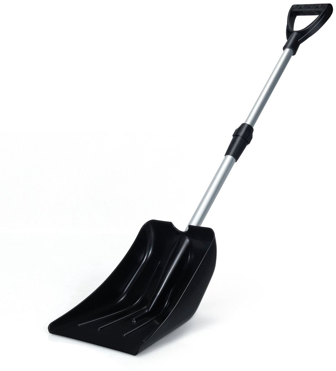 Sneeuwschep, Draagbare uitschuifbare aluminium sneeuwschuiver 75 cm-100 cm met gevormd handvat Sneeuwruimgereedschap PP-handvat