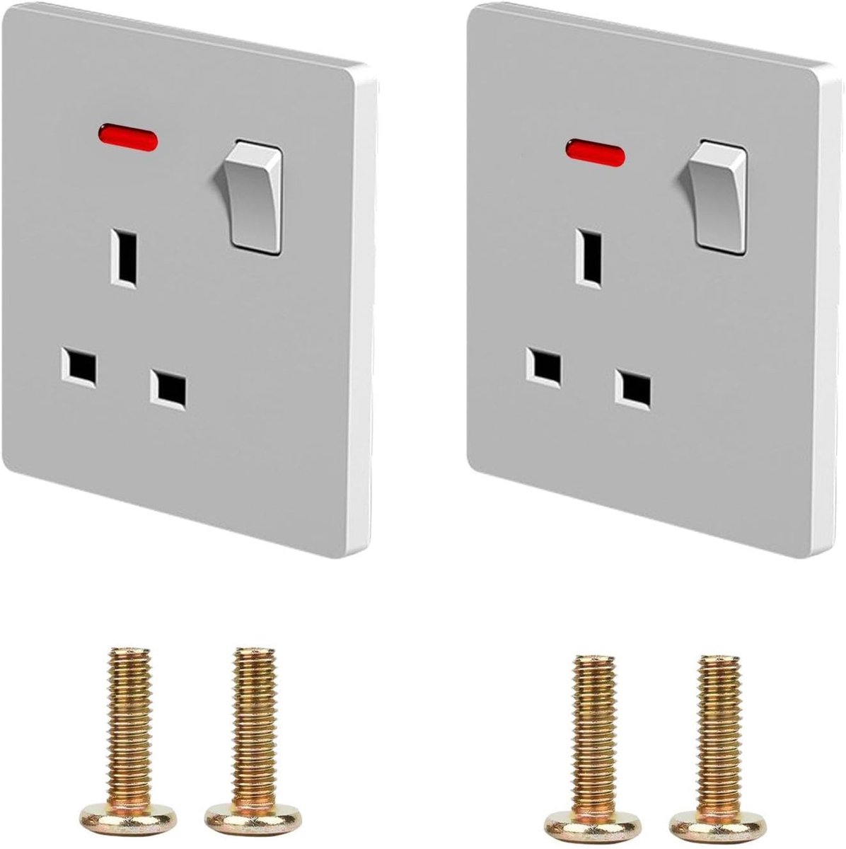 2-Delige Schakelcontactdoos Met Schroeven, Wandcontactdoos, Enkel Open Stopcontact Met Usb-C En Usb-A Oplaadinterface.