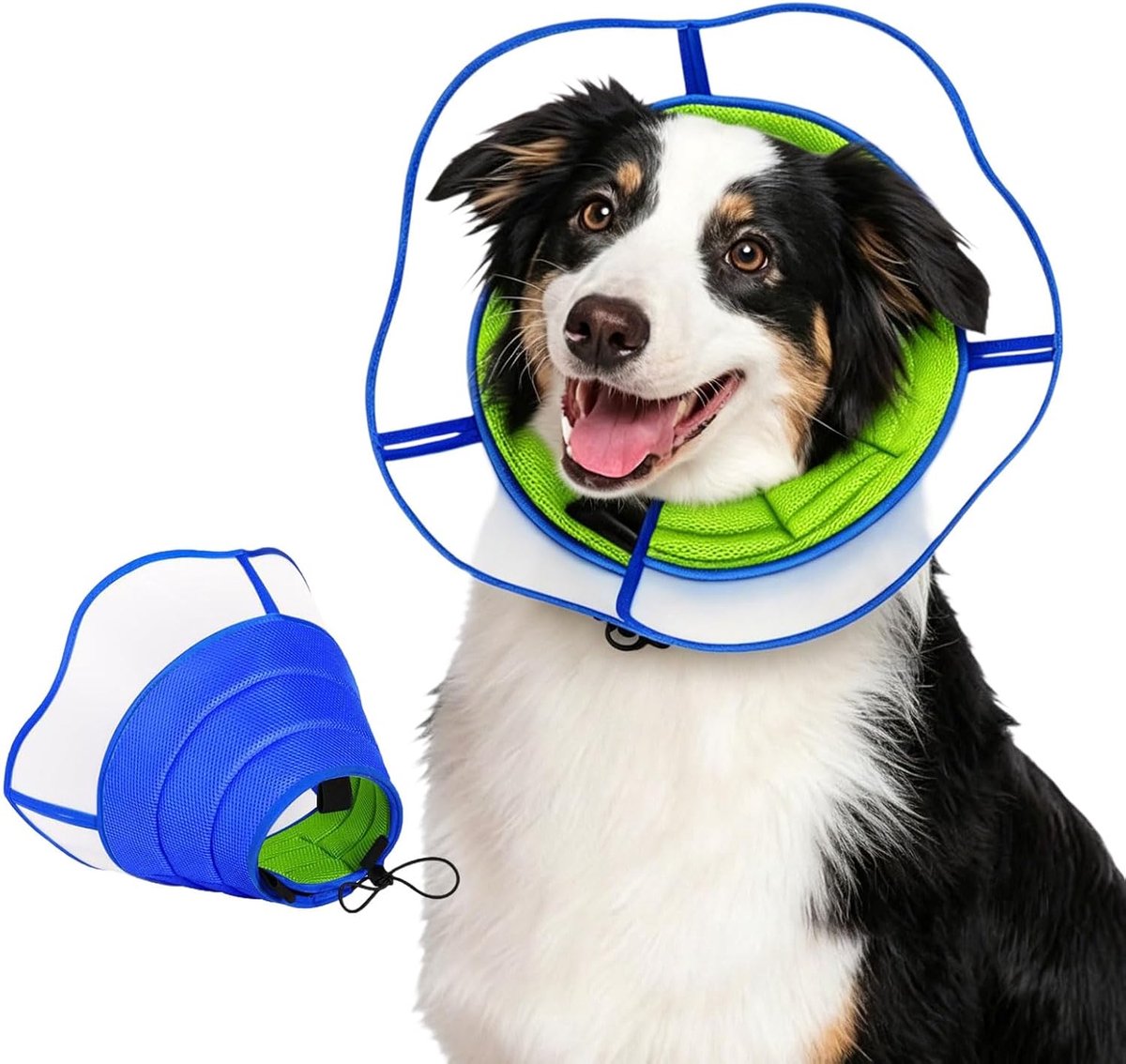 Hondenkraag, Verstelbare Hondenhalskraag, Ademende Beschermkraag Tegen Likken, zachte beschermende halsband verstelbare herstelhalsband Anti-Beet Likken voor Katten Honden (30-53 cm)