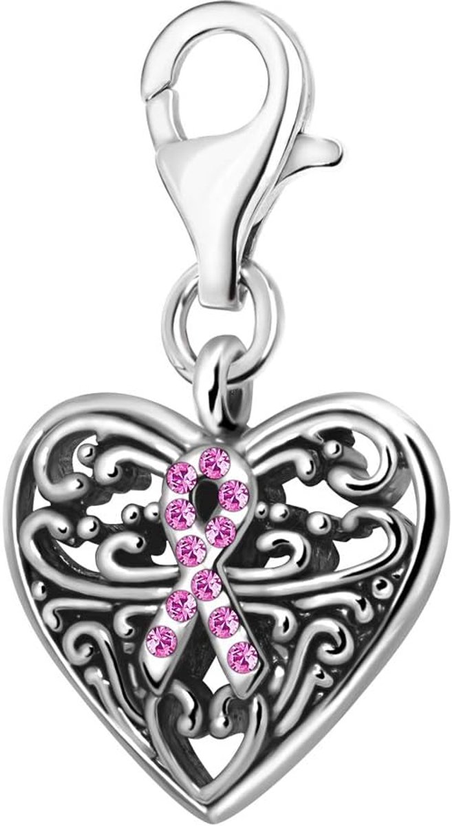 Verzilverd Hartjes Thema Charm Bedel Hangers voor Armbanden en Accessoires
