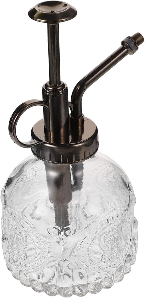 Glazen Plantenspuit met Ergonomisch Handvat Nauwkeurige Sproeifunctie voor Buitenplanten Decoratief Veelzijdig voor Tuinieren Schoonmaak Transparant met Antiek Koperen