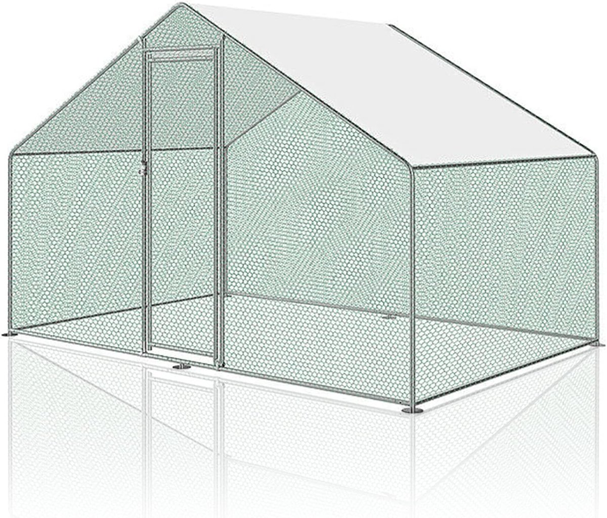 XL met slot, 3 x 2 x 2 m, verzinkt staal, buitenren voor kippen, kleine dieren, vogelkooi, huisdierkooi