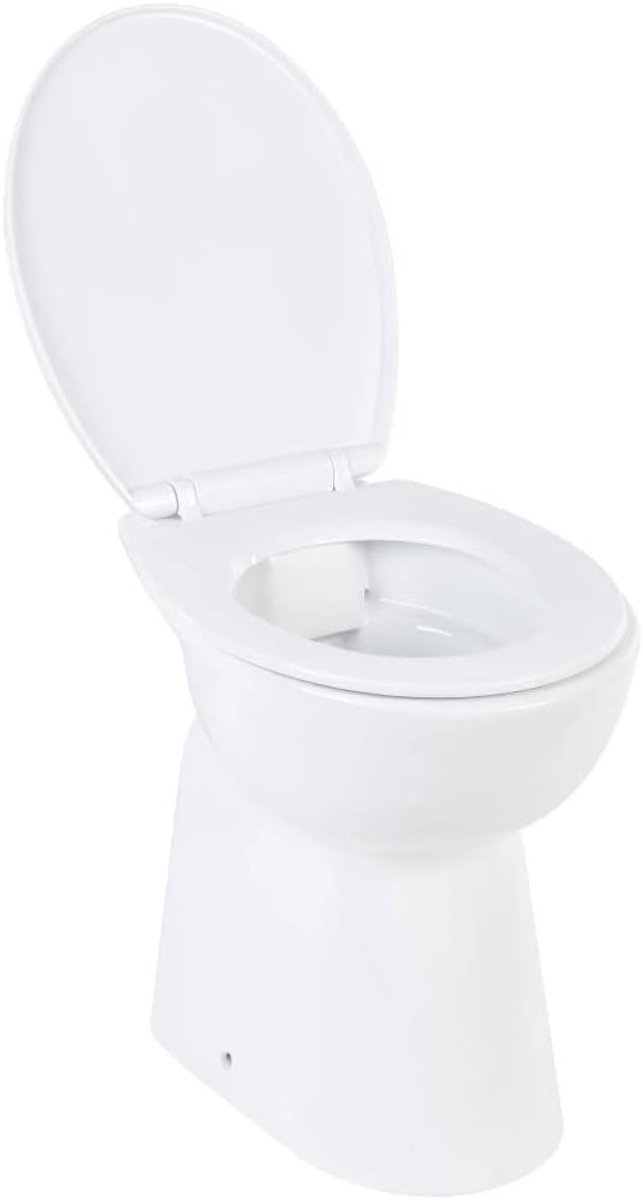 Hoge spoelrandloze wc-bril afwassen Soft-Close 7 cm hoger keramiek wit