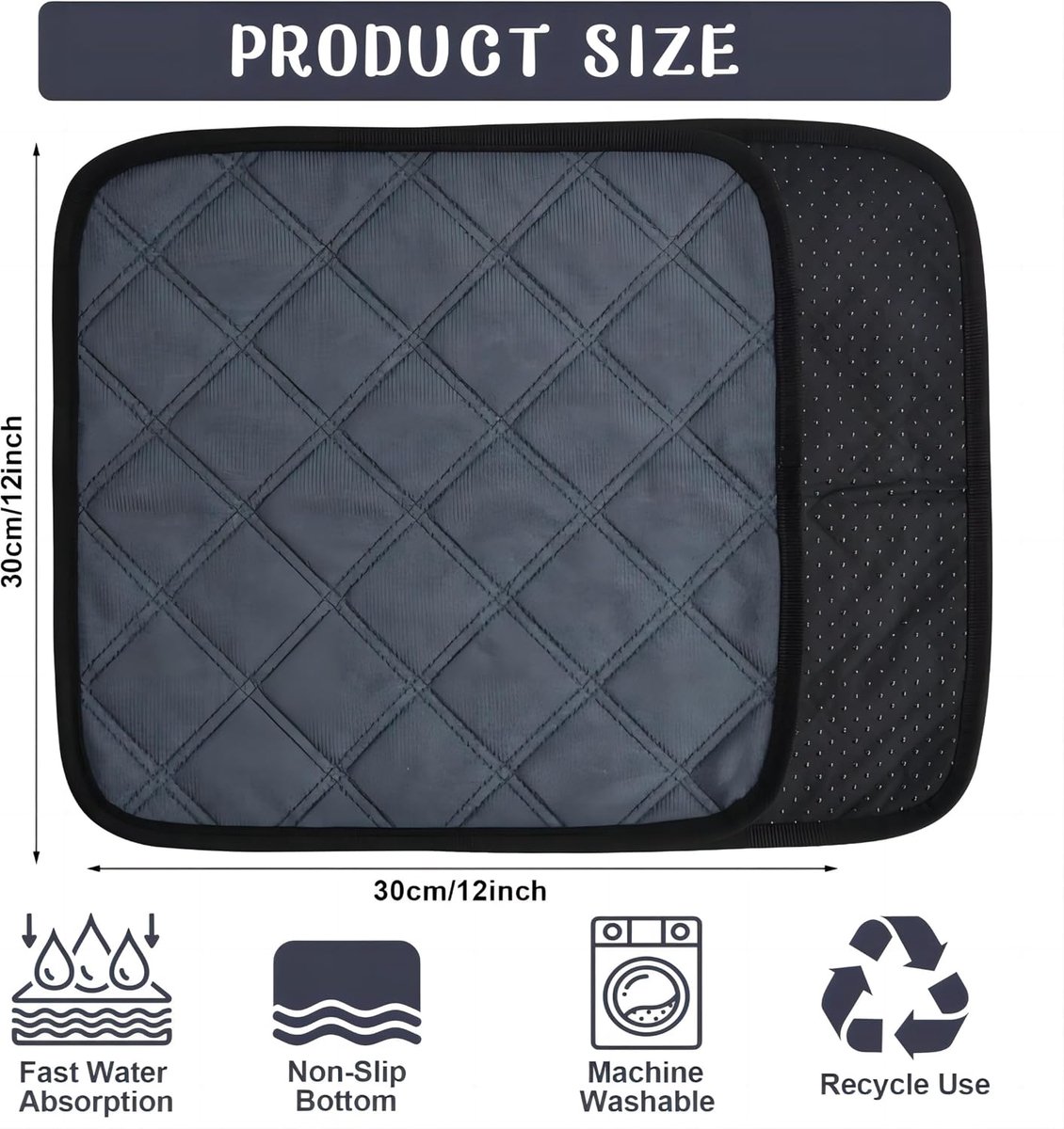 4 stuks cavia's urineonderleggers, hamsters, PIPI pads, 30 x 30 cm, wasbare bunny-kooi, absorberende inzetstukken, huisdieren, trainingspads, puppyonderlegger, zeer absorberend strooisel voor kleine
