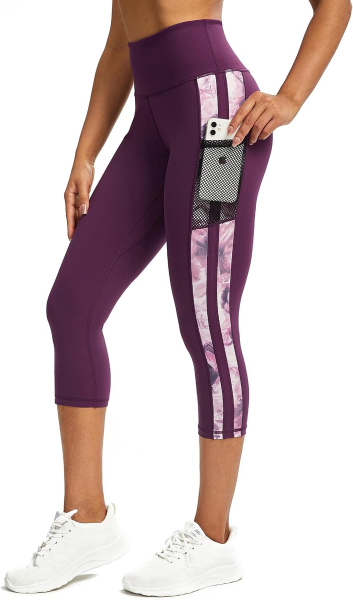 Leggings voor dames, 3/4 joggingbroek met zakken, sportbroek voor dames, 3/4 ondoorzichtig, fitnessbroek, leggings voor dames