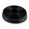 Zwart actief koolfilter met een roosterpatroon, Ø 17,5 cm.