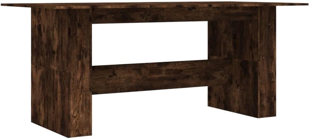 Eettafel, rookeiken, 180 x 90 x 76 cm, rechthoekige tafel van houtmateriaal voor eetkamer, keuken of restaurant, robuust tafelblad voor snacks en decoratie, onderhoudsvriendelijk met vochtig