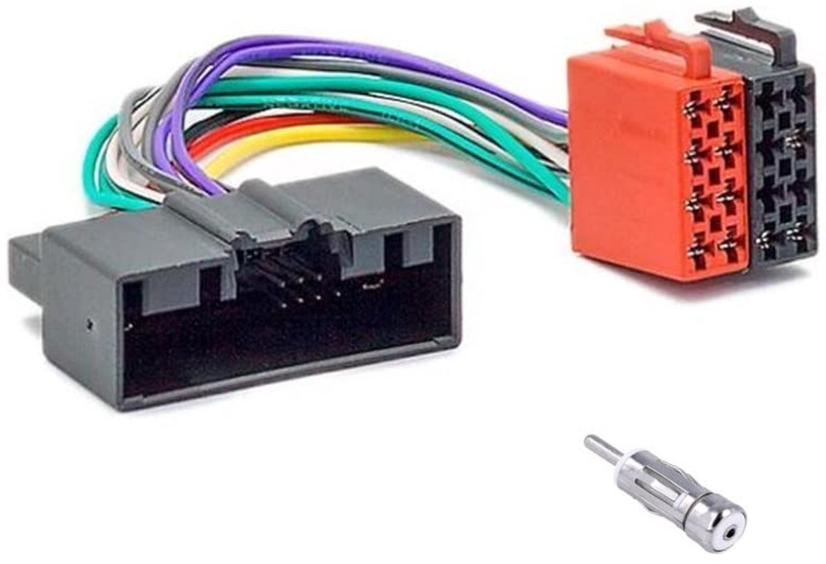 Way - Kabelboom ISO-connector en antenne-adapter voor autoradio-installatie compatibel met Opel Meriva/Ford B-max/C-max/Fiesta/Transit/Land rover Discovery/Land rover Freelander