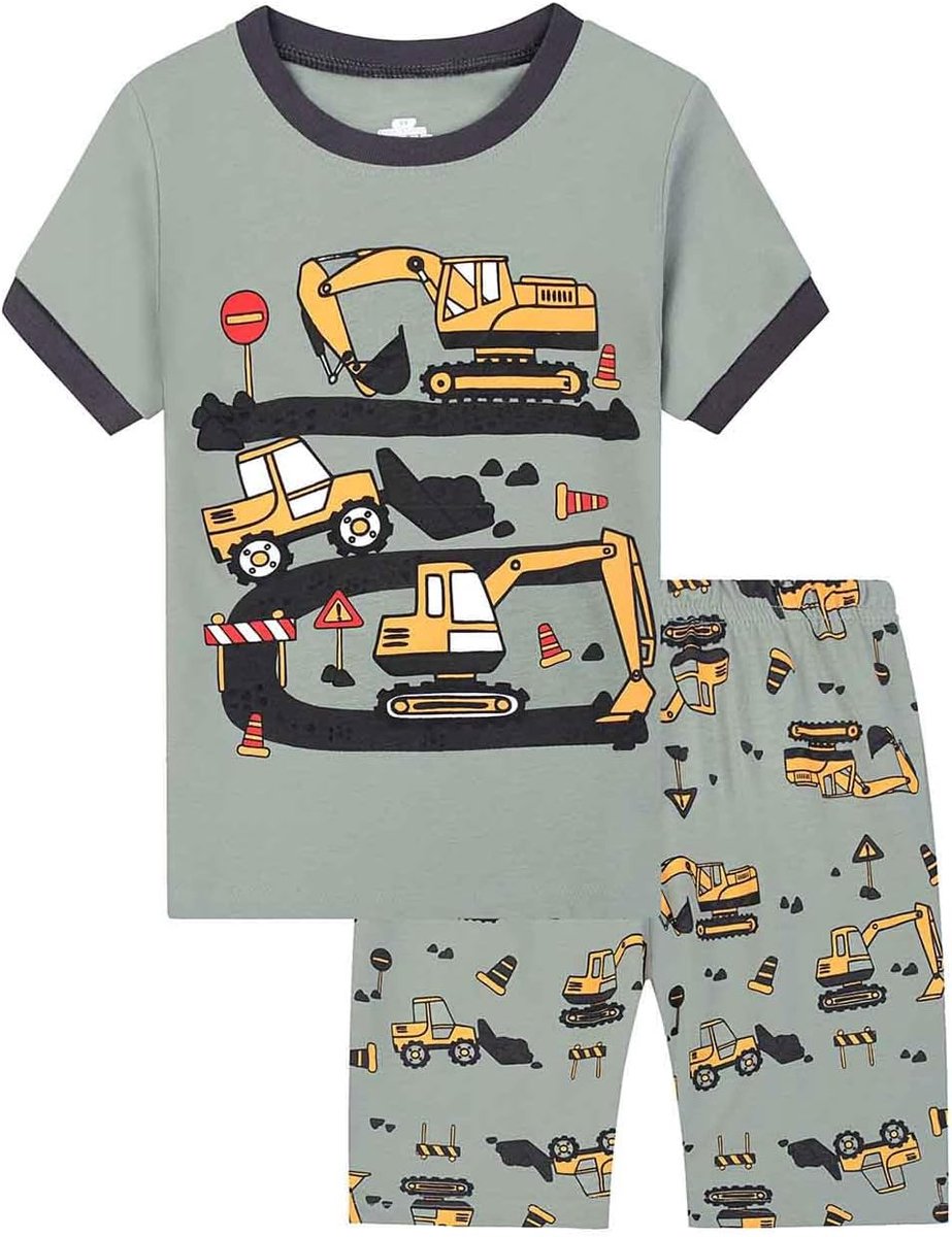2-delige set voor jongens, katoen, T-shirt, shorts, zomer, rood, kinderen, 3-8 jaar, ademend, zacht, casual, A13