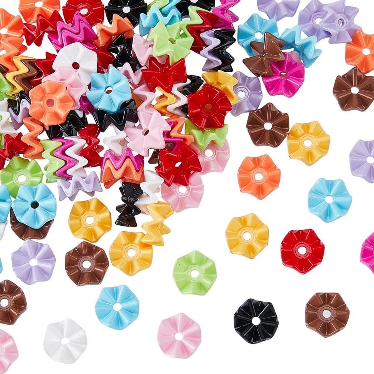 Kralen golf kraal bulk mini gevormde kraal plastic snoep kleur sneeuwvlok bloem vorm losse spacer kleine kralen voor doe-het-zelf armband ketting ambachtelijke
