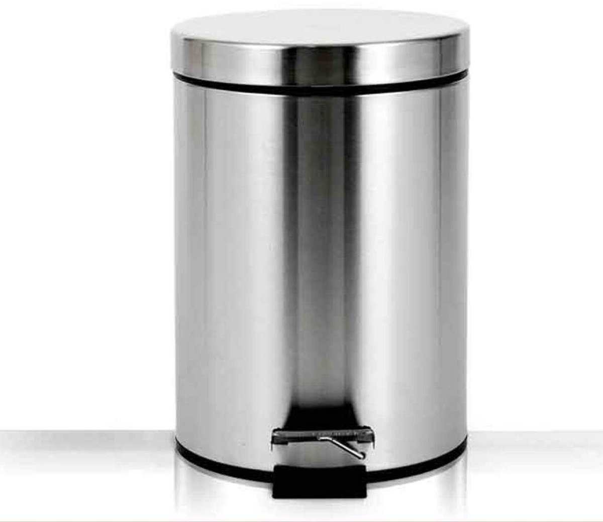 Prullenbak Stainless Steel Trash Can Grote Keuken Flip Waste Paper Basket 2.1gallon Vuilnisbak Vuilnis Thuis papierbak Badkamer Vuilnisbak (Color : Chrome, Grootte : 2.1gallon)